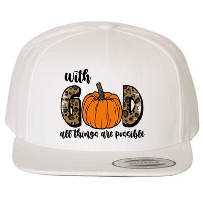 With God All Things Are Possible Fall Pumpkin Wool Snapback Cap