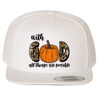 With God All Things Are Possible Fall Pumpkin Wool Snapback Cap