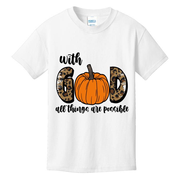 With God All Things Are Possible Fall Pumpkin Kids T-Shirt