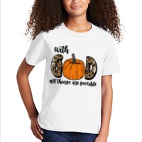 With God All Things Are Possible Fall Pumpkin Kids T-Shirt