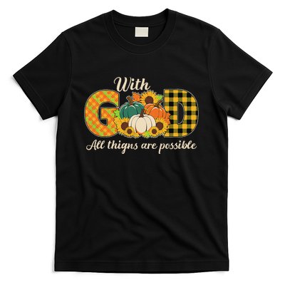 With God All Things Are Possible Christian Fall T-Shirt