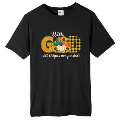 With God All Things Are Possible Christian Fall Tall Fusion ChromaSoft Performance T-Shirt