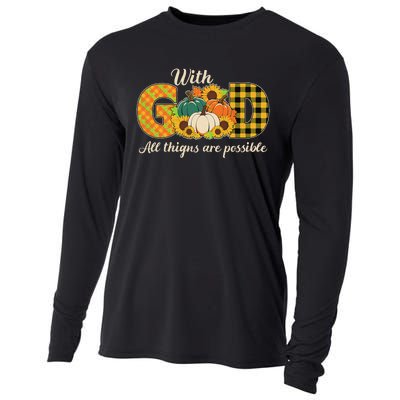 With God All Things Are Possible Christian Fall Cooling Performance Long Sleeve Crew