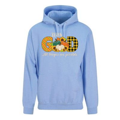 With God All Things Are Possible Christian Fall Unisex Surf Hoodie