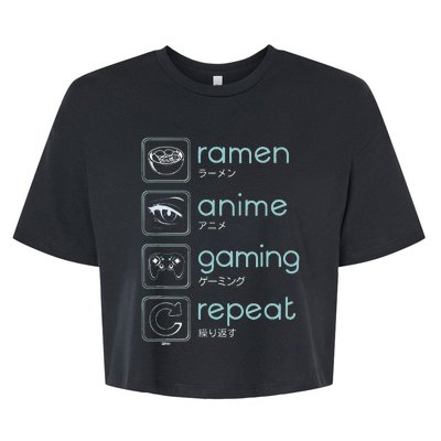 Wakeup Gaming Again Ra Anime Gaming Restart Bella+Canvas Jersey Crop Tee