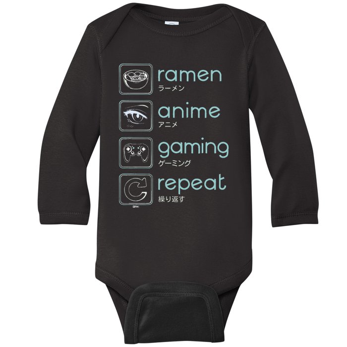 Wakeup Gaming Again Ra Anime Gaming Restart Baby Long Sleeve Bodysuit