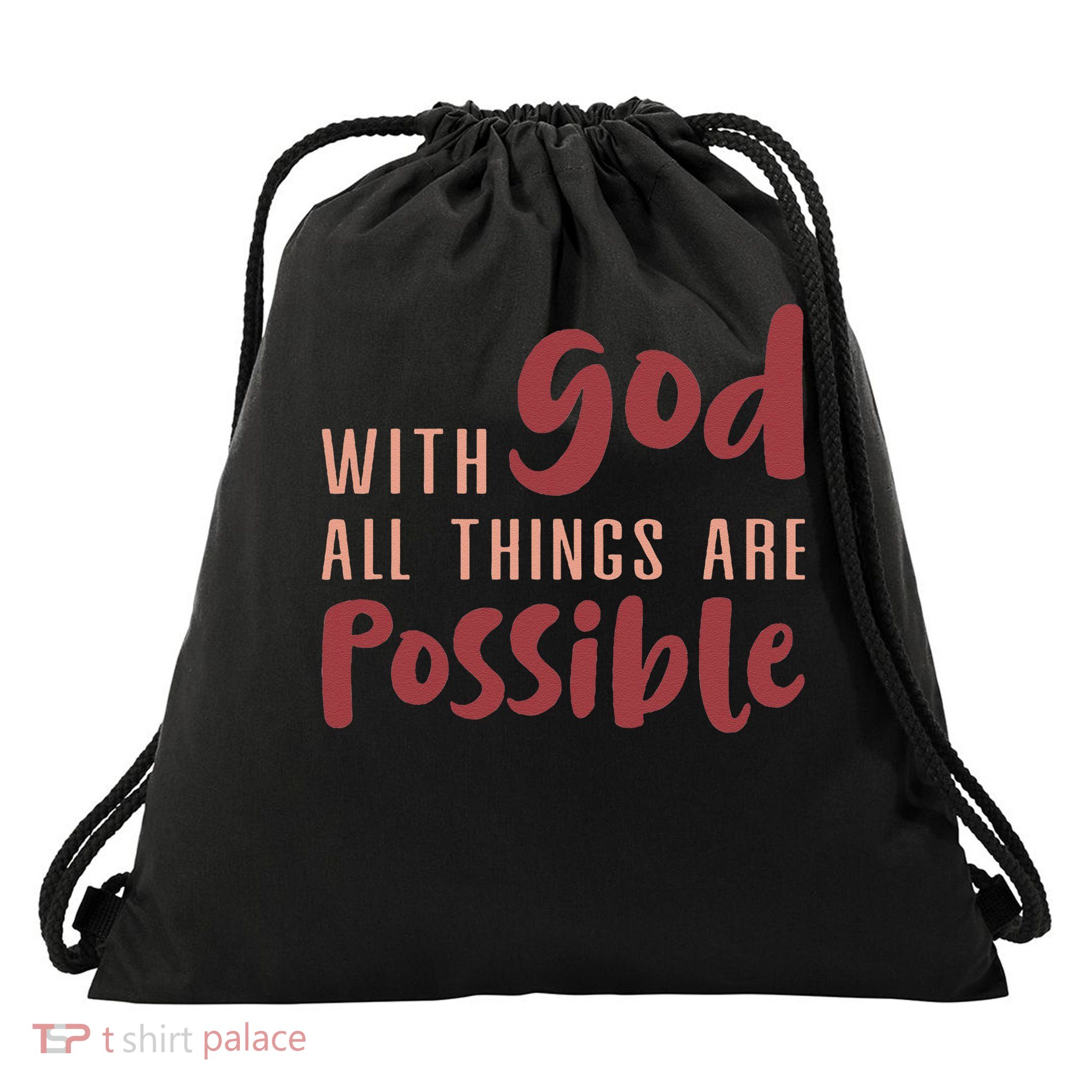 With God All Things Are Possible God Faith Jesus 1 Drawstring Bag