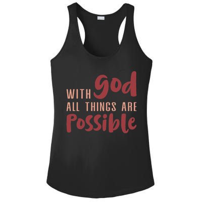 With God All Things Are Possible God Faith Jesus 1 Ladies PosiCharge Competitor Racerback Tank