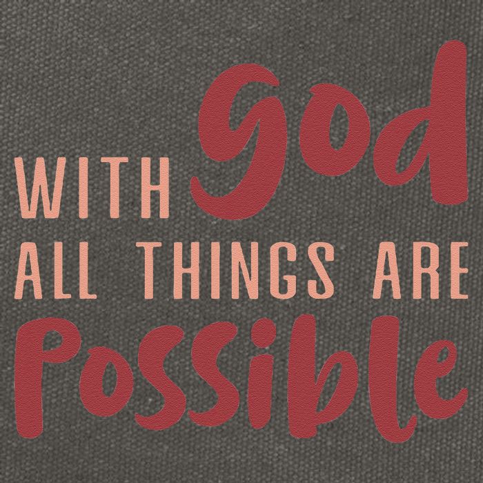 With God All Things Are Possible God Faith Jesus 1 Cotton Canvas Backpack