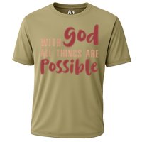 With God All Things Are Possible God Faith Jesus 1 Cooling Performance Crew T-Shirt