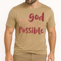 With God All Things Are Possible God Faith Jesus 1 Cooling Performance Crew T-Shirt