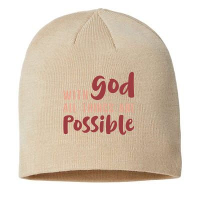 With God All Things Are Possible God Faith Jesus 1 Sustainable Beanie