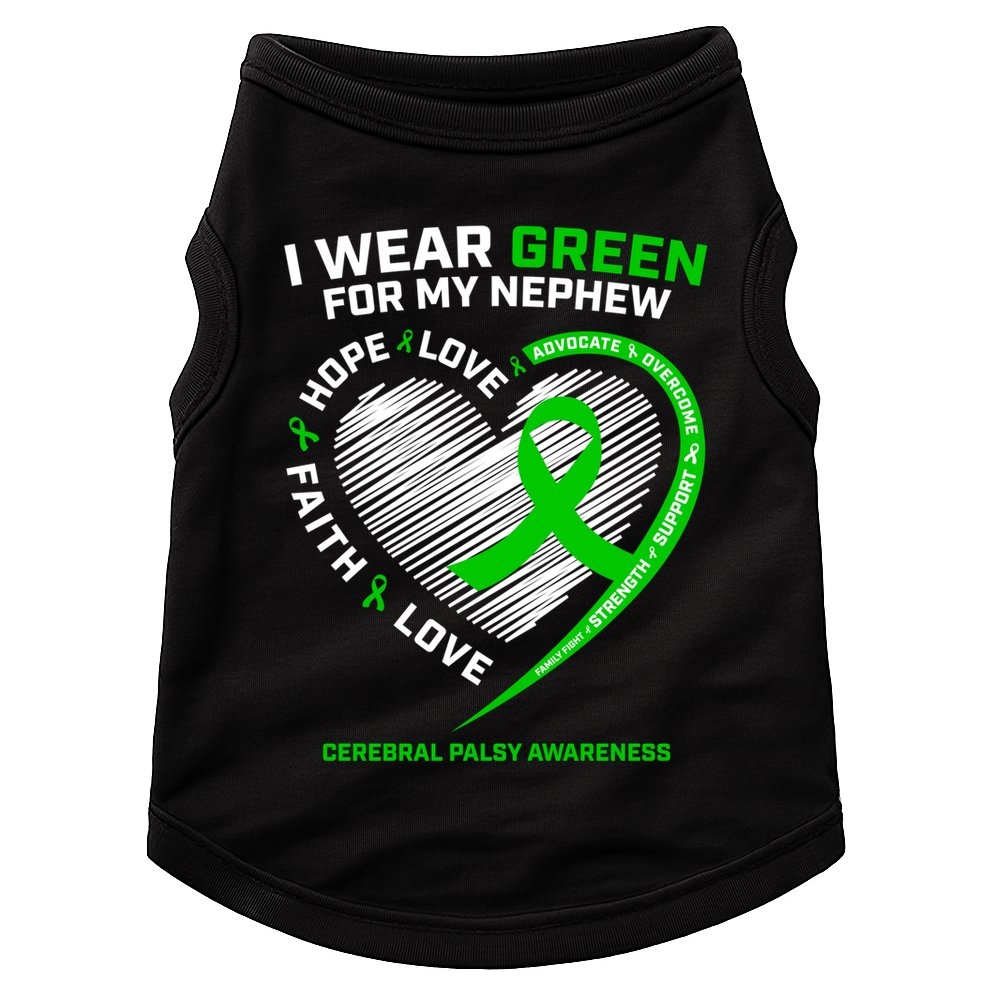 Wear Green Aunt Uncle Funny Gift Nephew Cerebral Palsy Awareness Funny Gift Doggie Tank