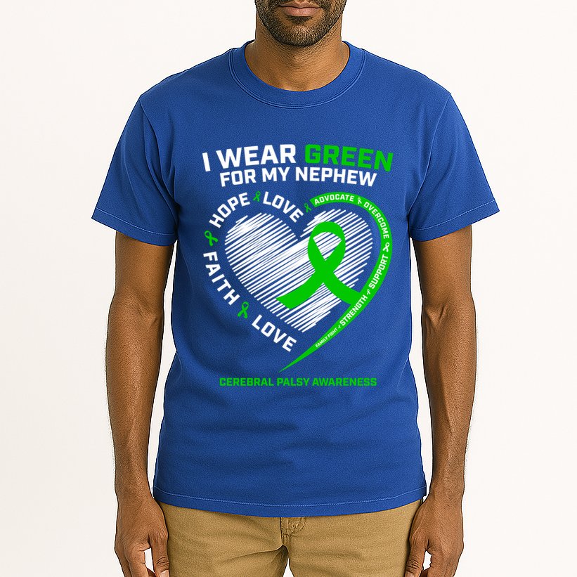 Wear Green Aunt Uncle Funny Gift Nephew Cerebral Palsy Awareness Funny Gift Tall T-Shirt