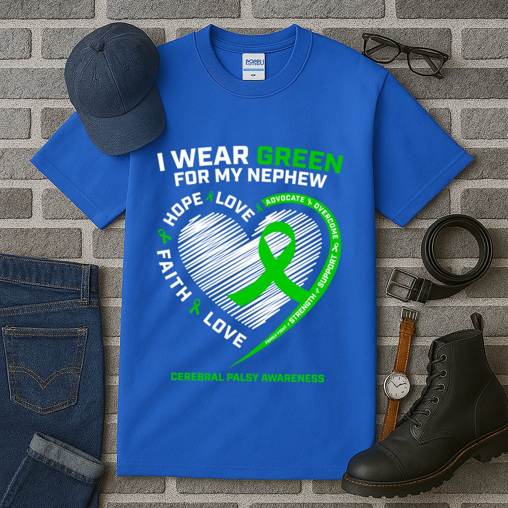 Wear Green Aunt Uncle Funny Gift Nephew Cerebral Palsy Awareness Funny Gift Tall T-Shirt