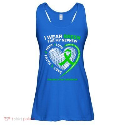 Wear Green Aunt Uncle Funny Gift Nephew Cerebral Palsy Awareness Funny Gift Ladies Essential Flowy Tank