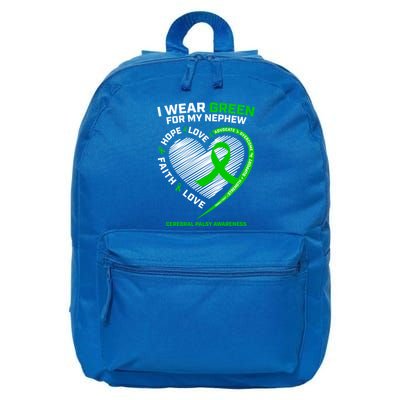 Wear Green Aunt Uncle Funny Gift Nephew Cerebral Palsy Awareness Funny Gift 16 in Basic Backpack