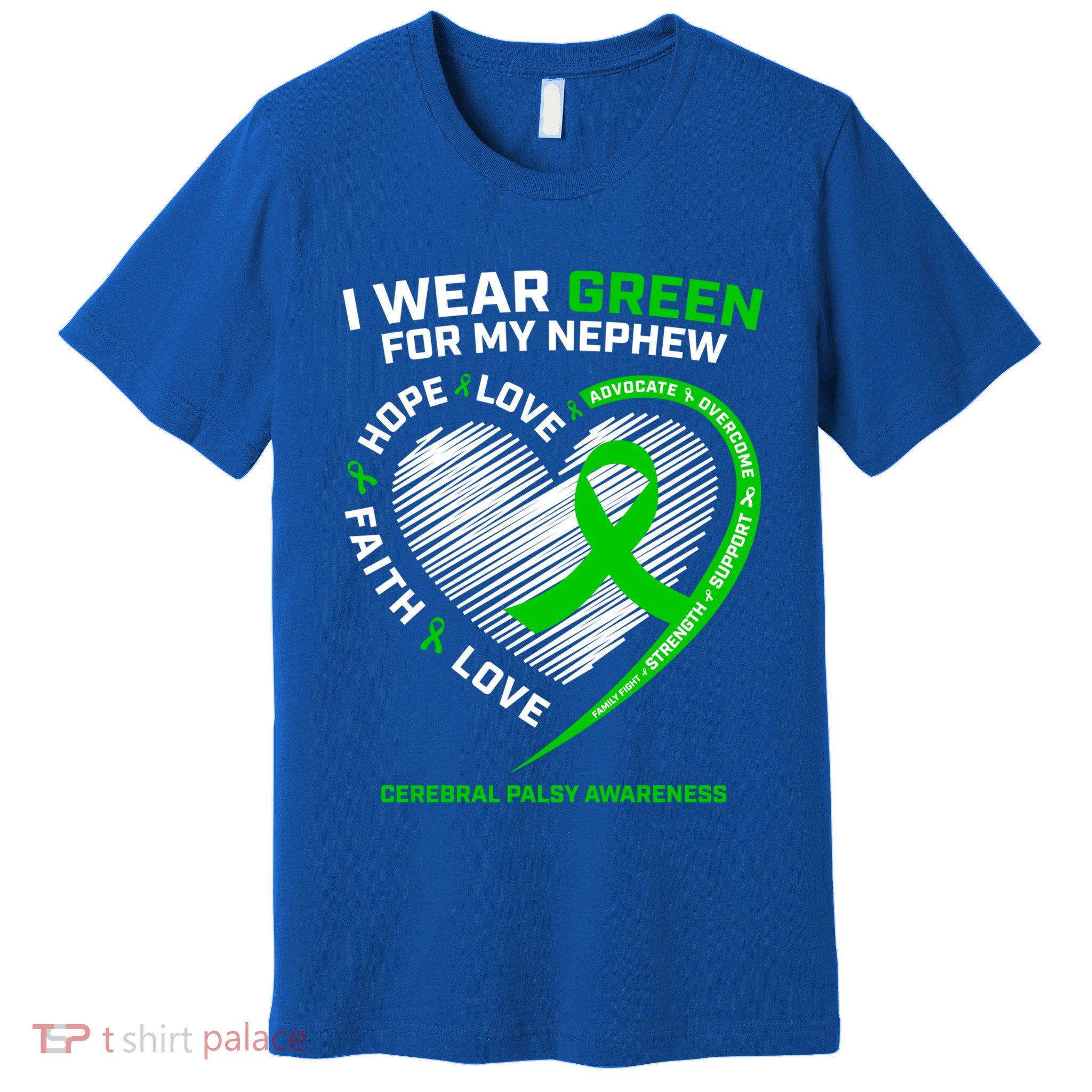 Wear Green Aunt Uncle Funny Gift Nephew Cerebral Palsy Awareness Funny Gift Premium T-Shirt