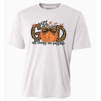 With God All Things Are Possible Christian Fall Thanksgiving Cooling Performance Crew T-Shirt