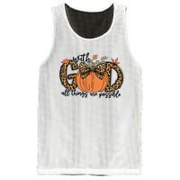 With God All Things Are Possible Christian Fall Thanksgiving Mesh Reversible Basketball Jersey Tank