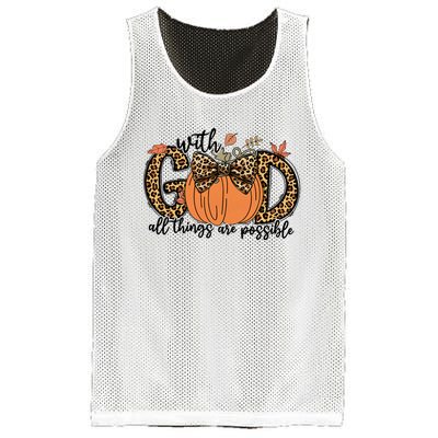 With God All Things Are Possible Christian Fall Thanksgiving Mesh Reversible Basketball Jersey Tank