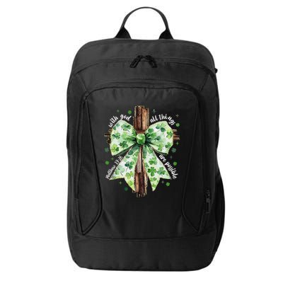 With God All Thing Are Possible St. PatrickS Coquette Bow City Backpack