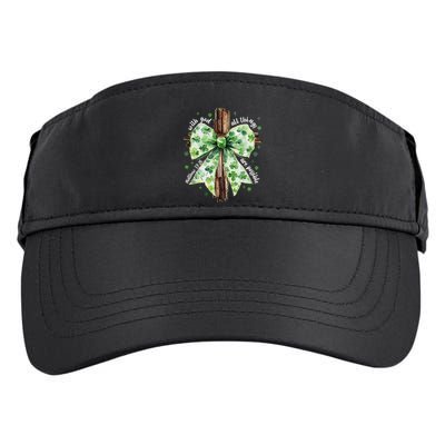 With God All Thing Are Possible St. PatrickS Coquette Bow Adult Drive Performance Visor