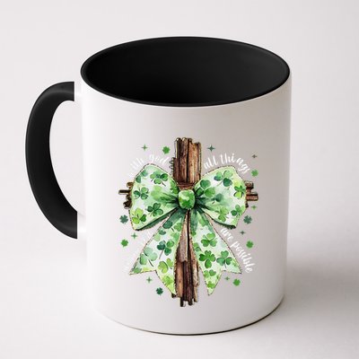 With God All Thing Are Possible St. PatrickS Coquette Bow Mug