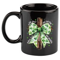 With God All Thing Are Possible St. PatrickS Coquette Bow 11oz C Handle Ceramic Mug