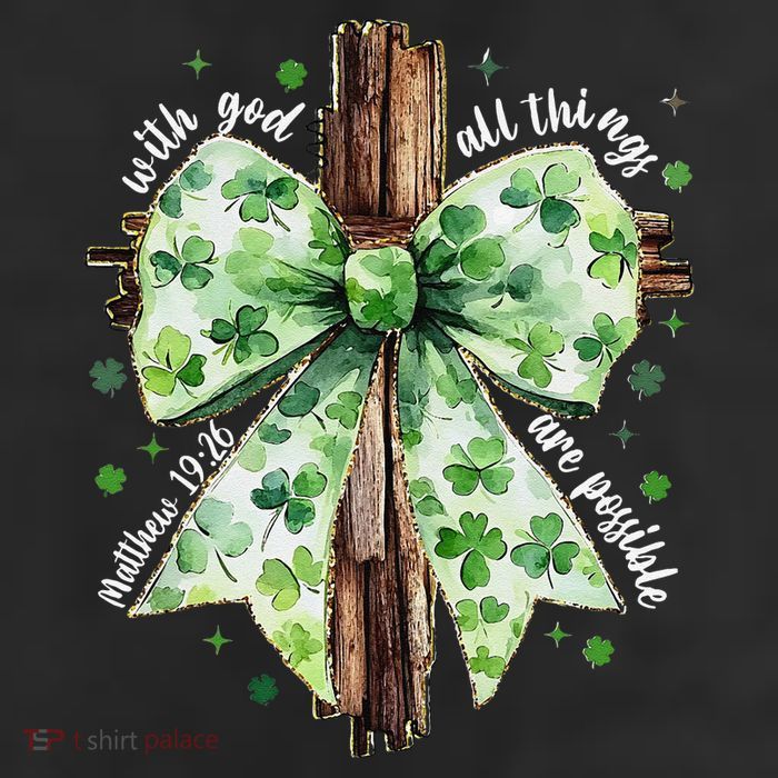 With God All Thing Are Possible St. PatrickS Coquette Bow 11oz C Handle Ceramic Mug
