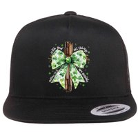 With God All Thing Are Possible St. PatrickS Coquette Bow Flat Bill Trucker Hat