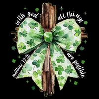 With God All Thing Are Possible St. PatrickS Coquette Bow 16 in Basic Backpack