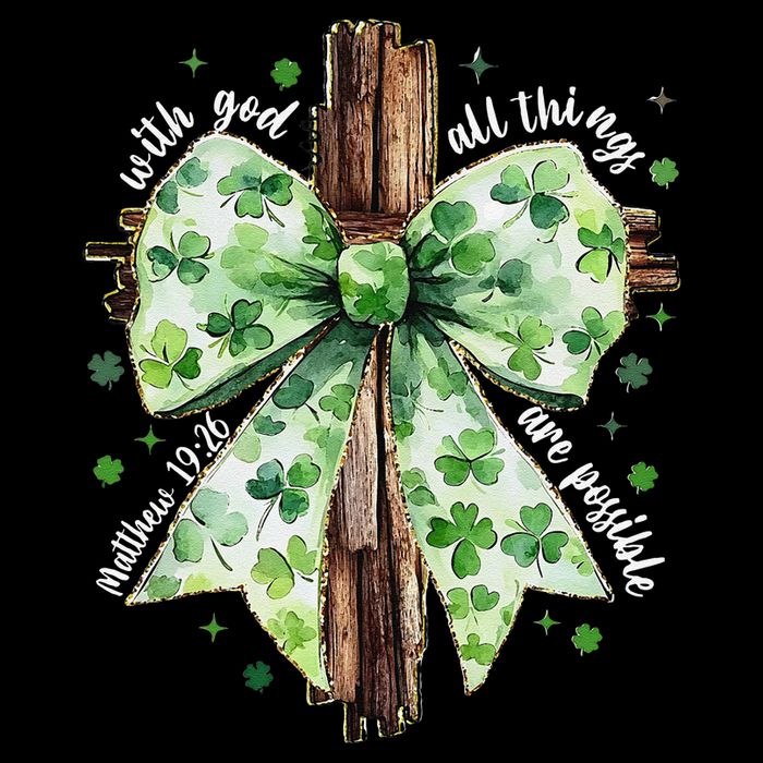 With God All Thing Are Possible St. PatrickS Coquette Bow 16 in Basic Backpack