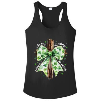 With God All Thing Are Possible St. PatrickS Coquette Bow Ladies PosiCharge Competitor Racerback Tank