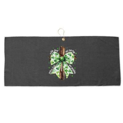 With God All Thing Are Possible St. PatrickS Coquette Bow Large Microfiber Waffle Golf Towel