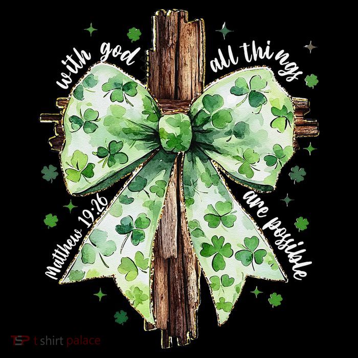 With God All Thing Are Possible St. PatrickS Coquette Bow Premium T-Shirt