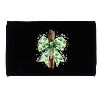 With God All Thing Are Possible St. PatrickS Coquette Bow Microfiber Hand Towel