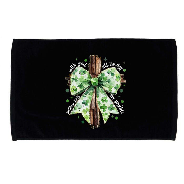 With God All Thing Are Possible St. PatrickS Coquette Bow Microfiber Hand Towel