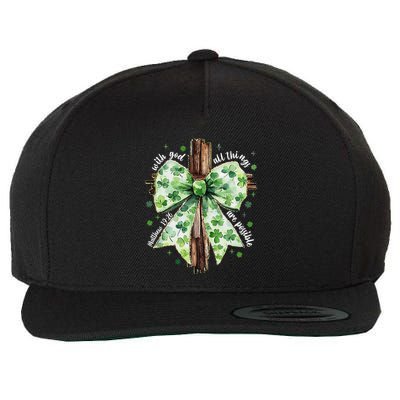 With God All Thing Are Possible St. PatrickS Coquette Bow Wool Snapback Cap