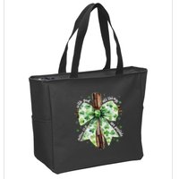 With God All Thing Are Possible St. PatrickS Coquette Bow Zip Tote Bag