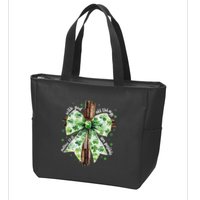 With God All Thing Are Possible St. PatrickS Coquette Bow Zip Tote Bag