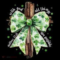 With God All Thing Are Possible St. PatrickS Coquette Bow Zip Tote Bag
