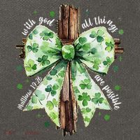 With God All Thing Are Possible St. PatrickS Coquette Bow Cotton Canvas Backpack