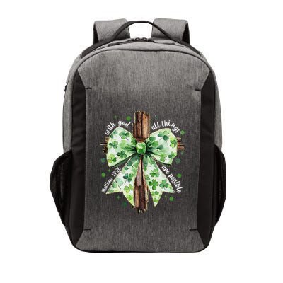 With God All Thing Are Possible St. PatrickS Coquette Bow Vector Backpack