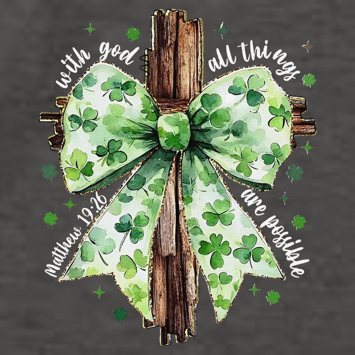 With God All Thing Are Possible St. PatrickS Coquette Bow Vector Backpack
