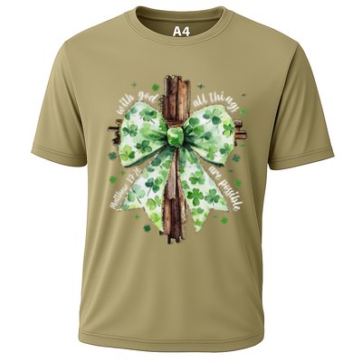 With God All Thing Are Possible St. PatrickS Coquette Bow Performance Shirt