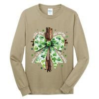 With God All Thing Are Possible St. PatrickS Coquette Bow Tall Long Sleeve T-Shirt
