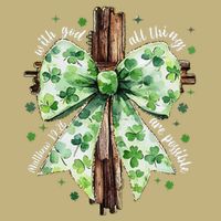 With God All Thing Are Possible St. PatrickS Coquette Bow Tall Long Sleeve T-Shirt
