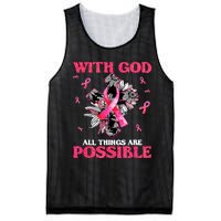 With God All Things Are Possible Breast Cancer Awareness Mesh Reversible Basketball Jersey Tank