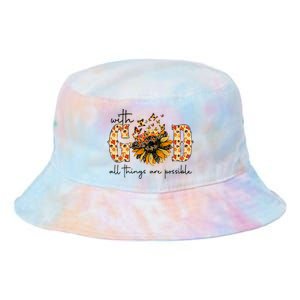 With God All Things Are Possible Christian Fall Thanksgiving Tie Dye Newport Bucket Hat